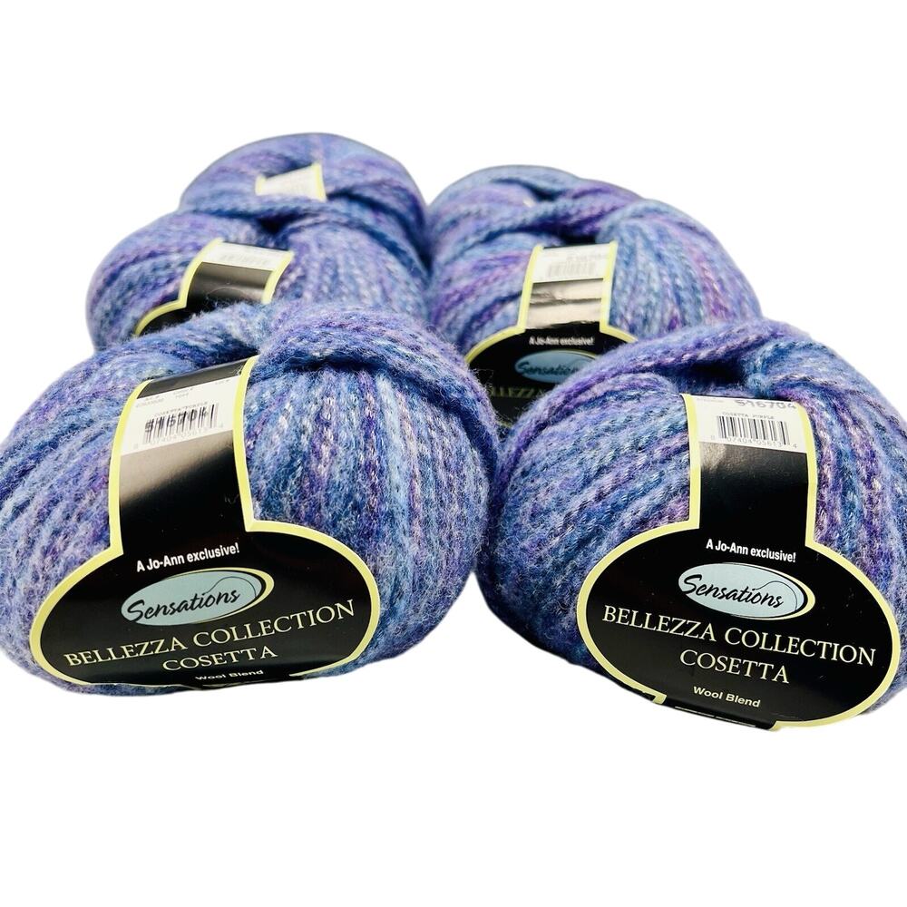 Sensations Bellezza Collection Cosetta Purple 50 g Six Skein Wool Bl. Yarn Lot